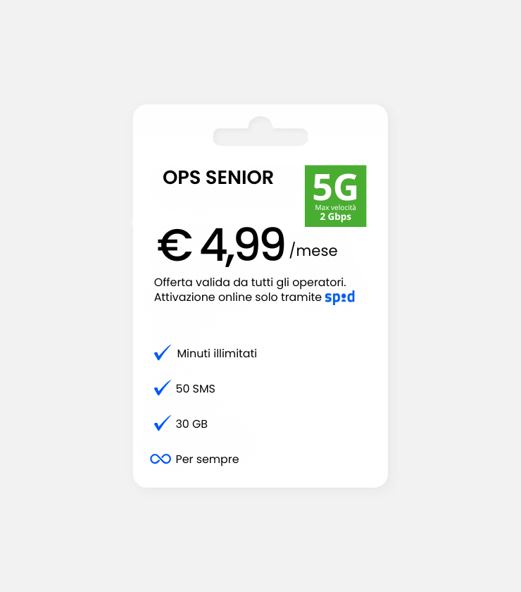 Ops! Senior – Canone mensile 4.99€