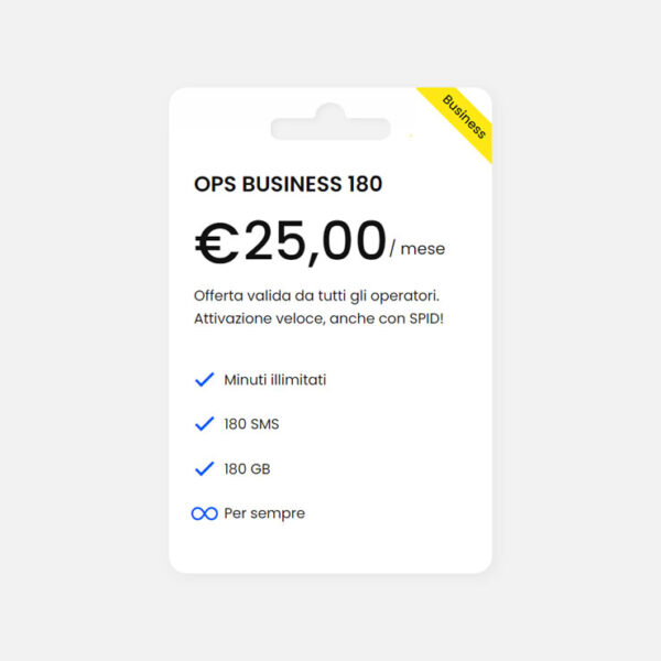 Ops! Business 180 – Canone mensile 25€