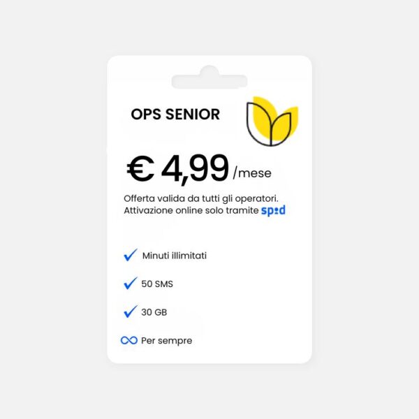 Ops! Senior – Canone mensile 4.99€