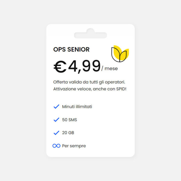 Ops! Senior – Canone mensile 4.99€