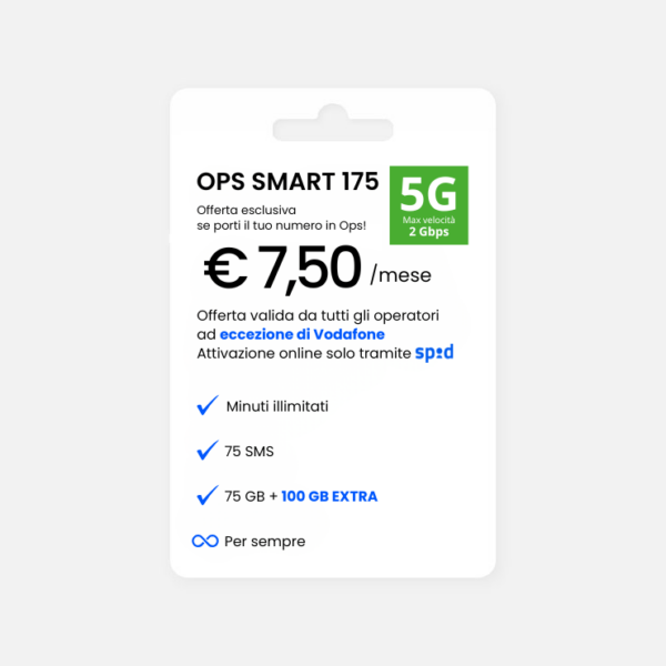 Ops! Smart 175 GB✨ Canone mensile 7.50€