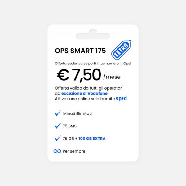 Ops! Smart 175 GB✨ Canone mensile 7.50€